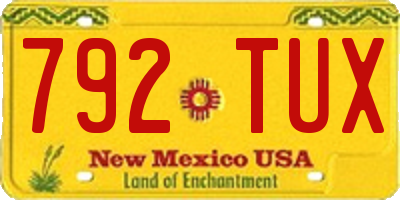 NM license plate 792TUX