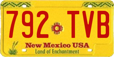 NM license plate 792TVB