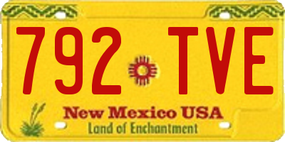 NM license plate 792TVE