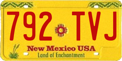 NM license plate 792TVJ