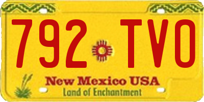 NM license plate 792TVO