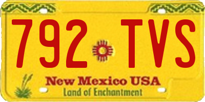 NM license plate 792TVS