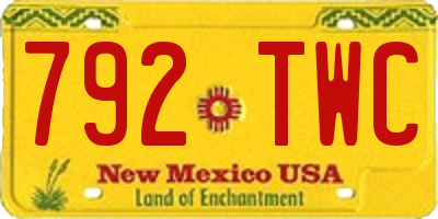 NM license plate 792TWC
