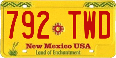 NM license plate 792TWD