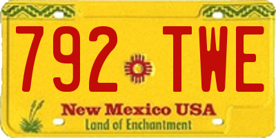 NM license plate 792TWE