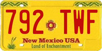 NM license plate 792TWF