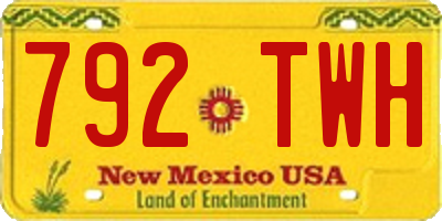 NM license plate 792TWH