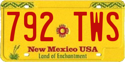 NM license plate 792TWS