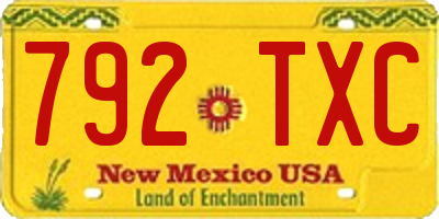 NM license plate 792TXC