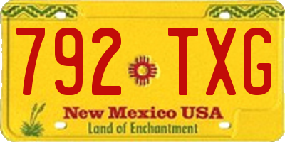 NM license plate 792TXG