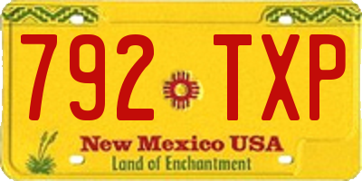 NM license plate 792TXP
