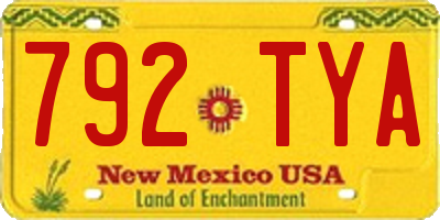 NM license plate 792TYA