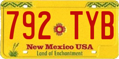 NM license plate 792TYB