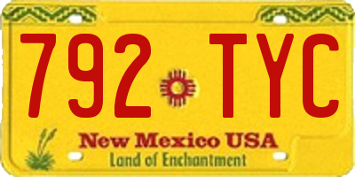 NM license plate 792TYC