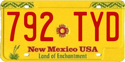 NM license plate 792TYD