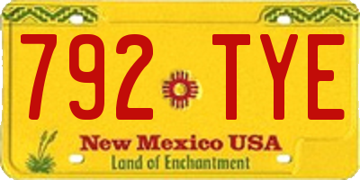 NM license plate 792TYE