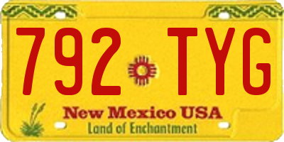 NM license plate 792TYG