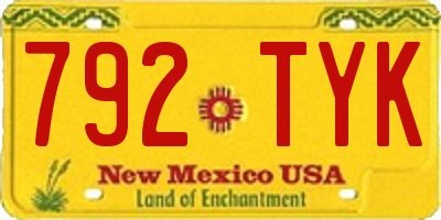 NM license plate 792TYK