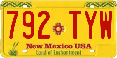 NM license plate 792TYW