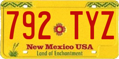 NM license plate 792TYZ