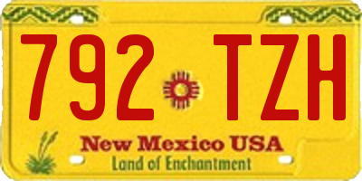 NM license plate 792TZH