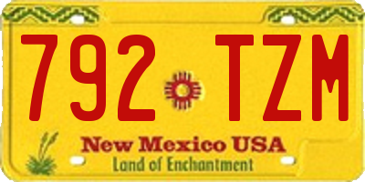 NM license plate 792TZM