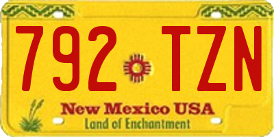 NM license plate 792TZN