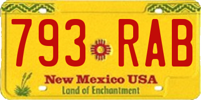 NM license plate 793RAB