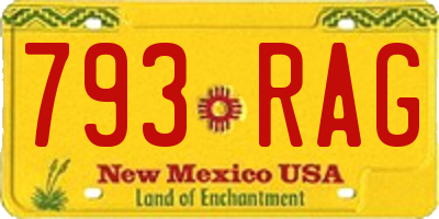 NM license plate 793RAG