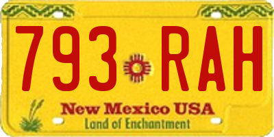 NM license plate 793RAH