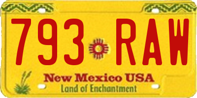 NM license plate 793RAW