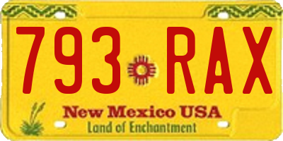 NM license plate 793RAX