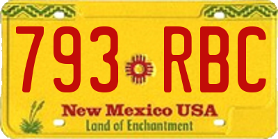 NM license plate 793RBC