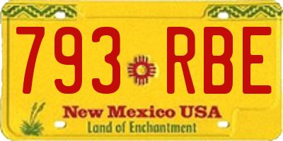 NM license plate 793RBE