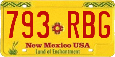 NM license plate 793RBG