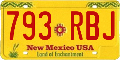 NM license plate 793RBJ