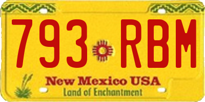 NM license plate 793RBM