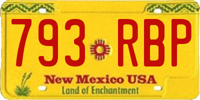 NM license plate 793RBP