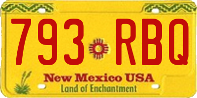 NM license plate 793RBQ