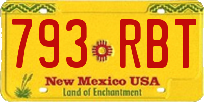 NM license plate 793RBT