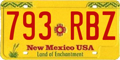 NM license plate 793RBZ