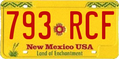NM license plate 793RCF