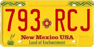 NM license plate 793RCJ