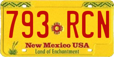 NM license plate 793RCN
