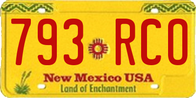 NM license plate 793RCO
