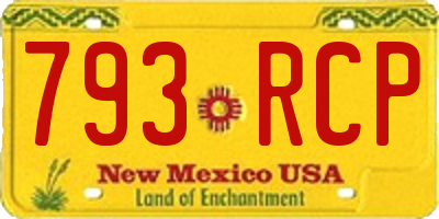NM license plate 793RCP