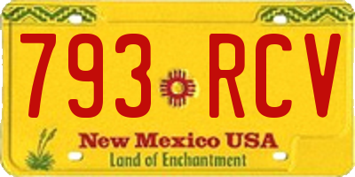 NM license plate 793RCV