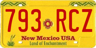 NM license plate 793RCZ