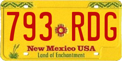 NM license plate 793RDG