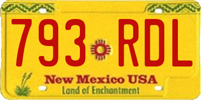 NM license plate 793RDL